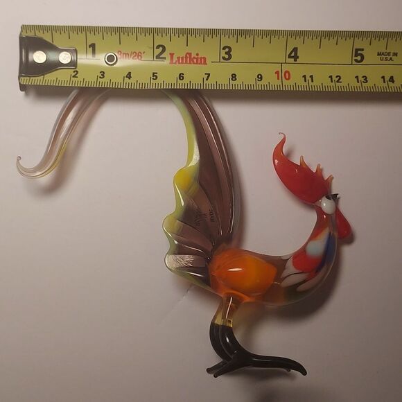 Russian Handblown Art Glass Figurine Rooster Bird - Picture 12 of 12